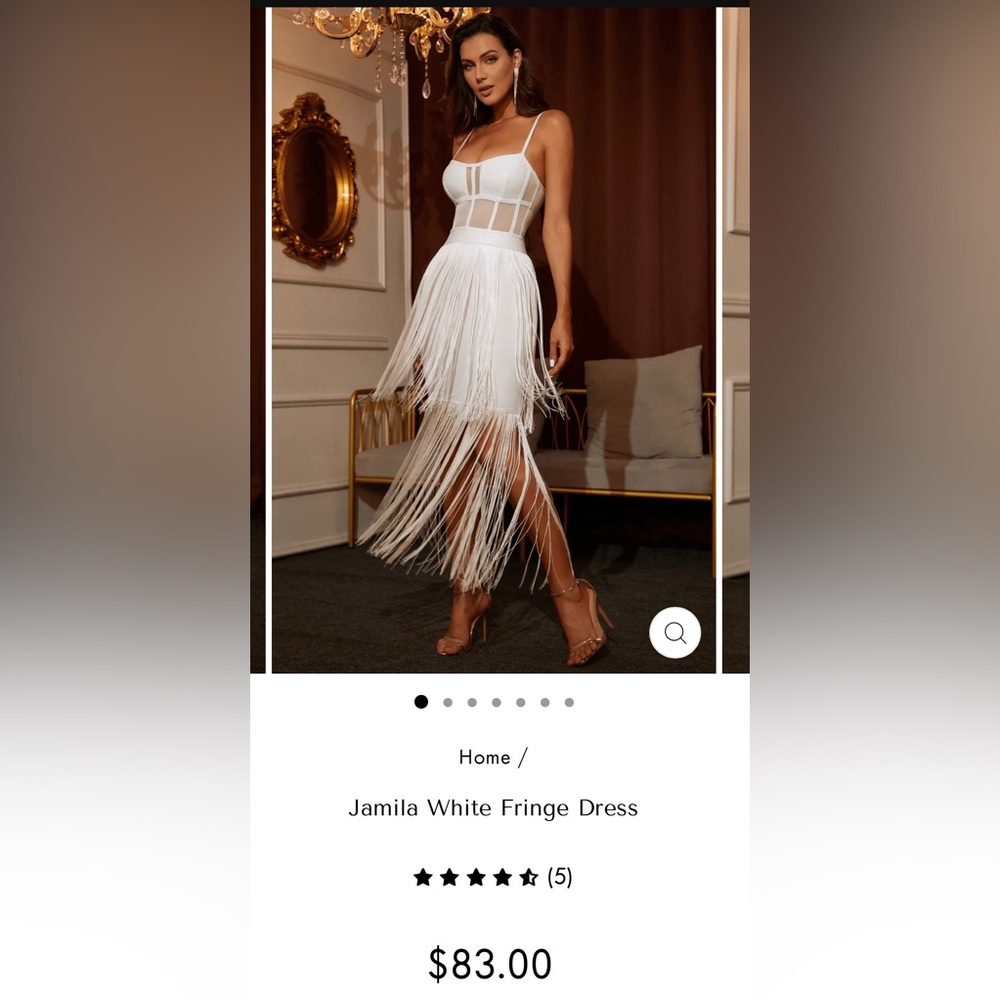 Sesidy white fringe dress NWT